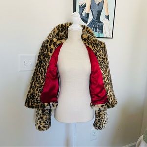 Express satin lined faux fur jacket
